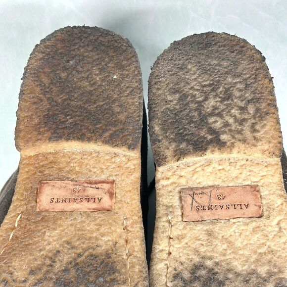 AllSaints Leigh Suede Plain Toe Derby Shoes Mens 43 / 10 Pull Tab Oxford Brown - Picture 14 of 16